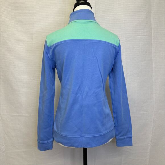 Vineyard Vines Women's 1/4 Zip Pullover XS Blue/Green Whale Logo - Picture 2 of 11